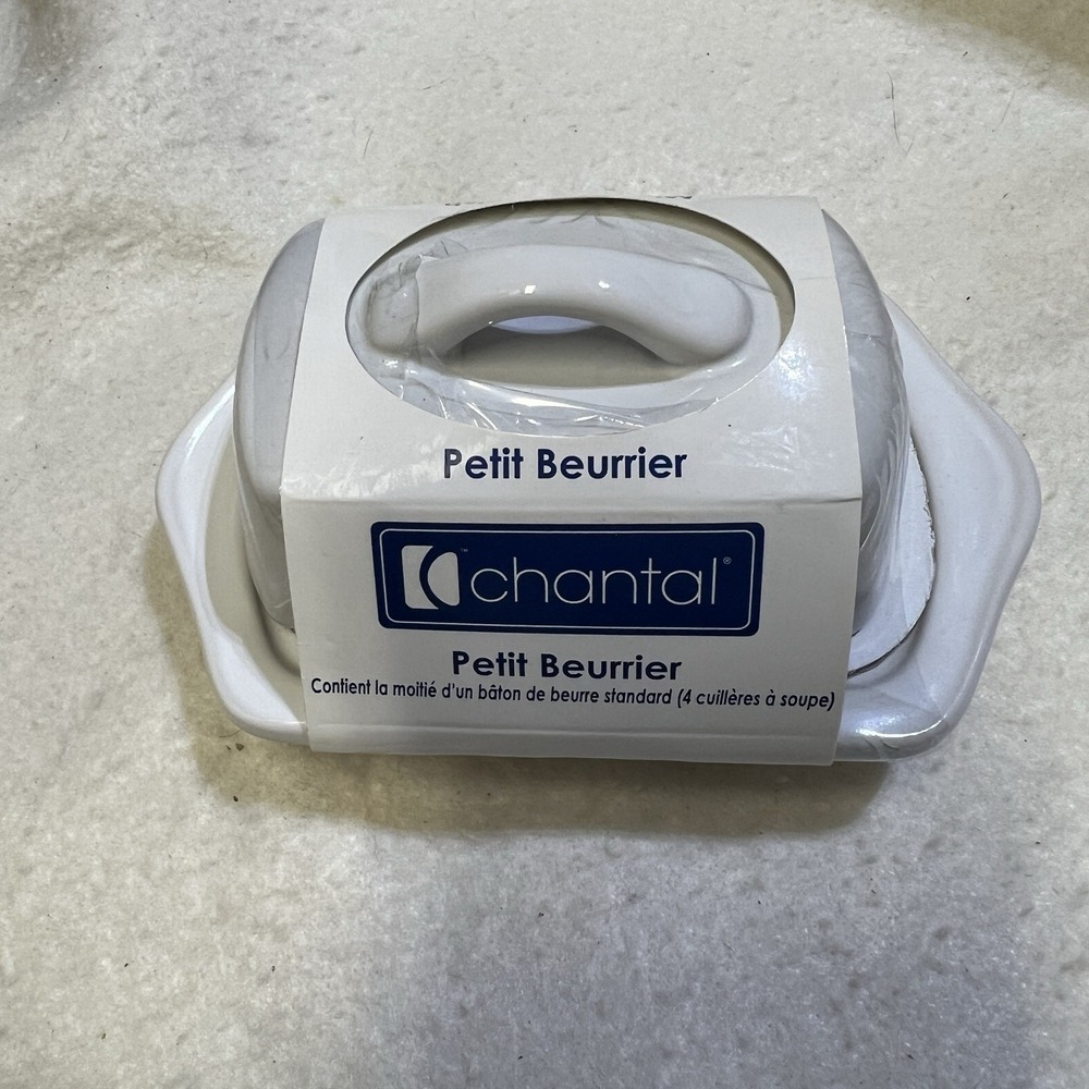 Chantal Mini Butter Dish Petit Beurrier Ceramic‎ 1/2 Stick Dish 5" NOS